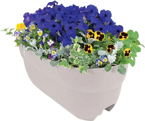 Vista 7 de Emsco Group Bloomers - Maceta de barandilla con agujeros de drenaje, maceta de resina resistente a la intemperie de 24 pulgadas, marrón, plástico