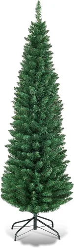 Vista 8 de BestComfort - Árbol de Navidad artificial de 5 pies/6 pies/7 pies/8 pies/9 pies, delgado con bisagras, sin luz, con 220/400/700/1000/1500 puntas