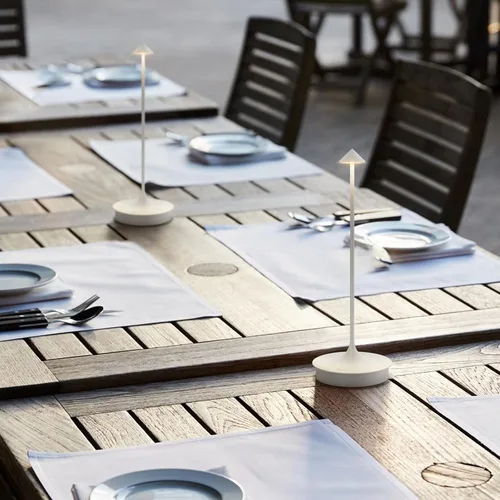 Vista 5 de Lámpara de mesa inalámbrica recargable LED funciona con pilas, lámpara de mesa de 4000 mAh, lámpara táctil regulable al aire libre, impermeable