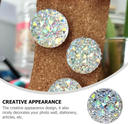 Vista 7 de MAGICLULU Multi-función Push Pin Rhinestone Thumbtacks Compact Pushpins para suministros de mapa