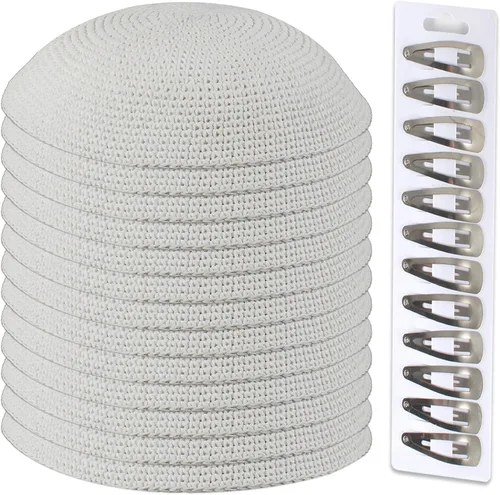 Vista 8 de Zion Judaica - Paquetes de Kipá de punto de calidad a granel, Kipppot o Kippas individuales, clips Kipa gratis incluidos