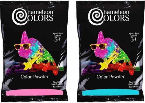 Vista 8 de Chameleon Colors Blue Gender Reveal Powder - Dos bolsas de 1 libra - Color azul vibrante - Polvo para revelación de género de bebé niño - Bolsas