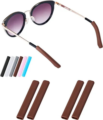 Vista 19 de Gdnmapt Almohadillas de silicona para orejas de gafas, agarre antideslizante para gafas, cómodas orejeras para gafas, solución de almohadillas de 2