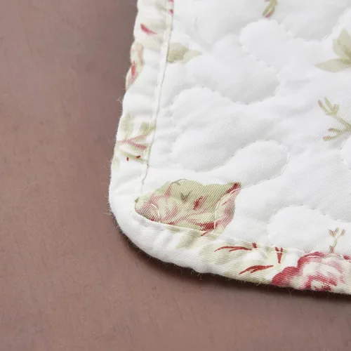 Vista 5 de DaDa Bedding - Juego de 4 manteles individuales para mesa de comedor, diseño de rosas de cabaña, acolchado, de algodón, delicadas, flores, jardín