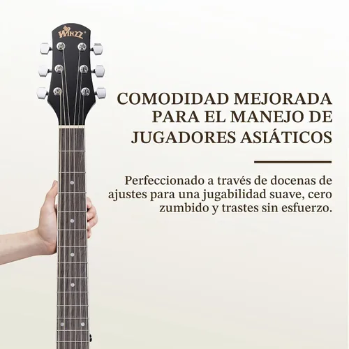 Vista 4 de Guitarra acústica de concierto WINZZ AF227A de 39 pulgadas con kit completo, Powerful Eagle