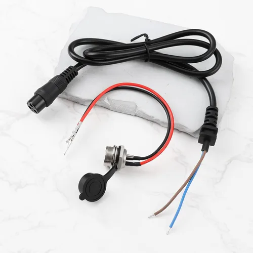 Vista 7 de OTOTEC 3-Pin 2 cables Scooter eléctrico Cargador de batería Puerto hembra Enchufe 12V 24V 36V Compatible con Razor E100 E125 E500S PR200
