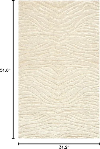 Vista 2 de Martha Stewart x SAFAVIEH - Colección de alfombras de área, 2 pies 6 pulgadas x 4 pies 3 pulgadas, nube, seda y lana hechas a mano, ideal para sala