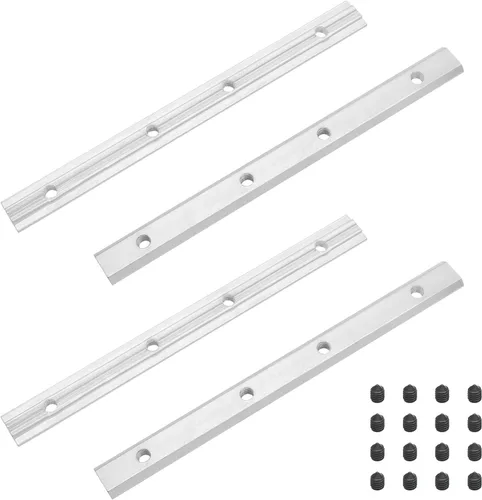 Vista 8 de 4 conectores de línea recta 2020, conectores de extrusión de aluminio con ranura en T con tornillos M5, soportes de línea de unión de 3.9 pulgadas