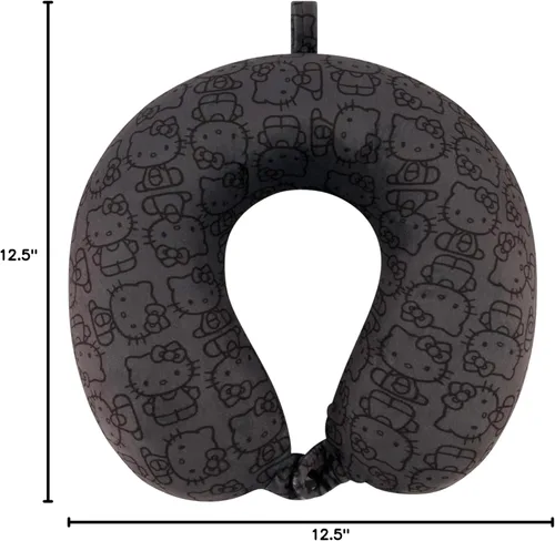 Vista 7 de FUL Hello Kitty - Almohada para el cuello, color negro Accesorios de viaje de espuma viscoelástica para avión, automóvil y oficina, cómodos