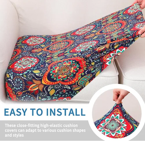 Vista 66 de hyha Fundas de cojín de sofá estampadas, fundas de sofá florales lavables para sofás con 2 cojines, fundas de cojín de patrón elástico para muebles