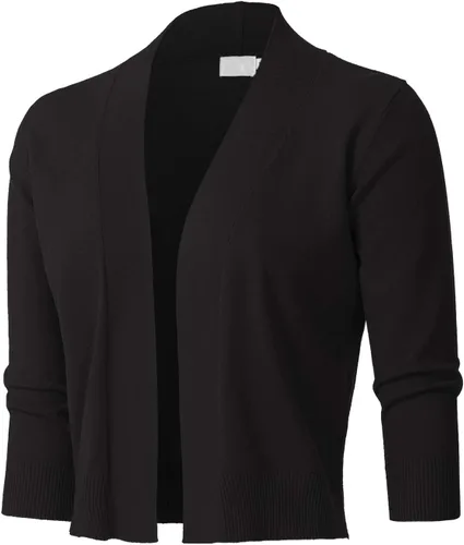 Vista 3 de Cárdigan corto clásico de manga 34 para mujer (S3XL)