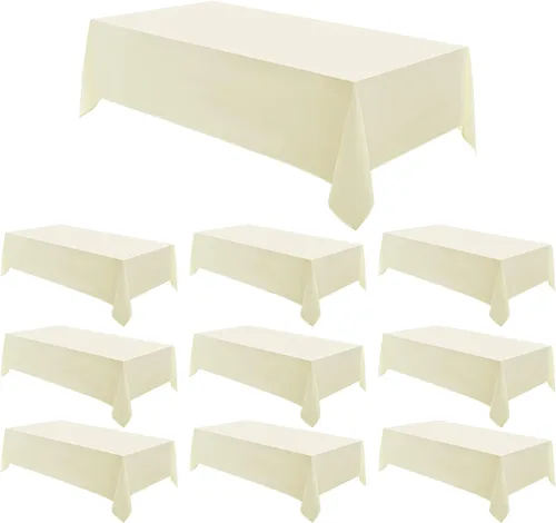 Vista 35 de Mantel Cuadrado 52 x 52 Pulgadas Manteles Negros Resistente a Manchas y Arrugas Lavable de Poliéster para Fiestas, Buffets y Bodas Mantel