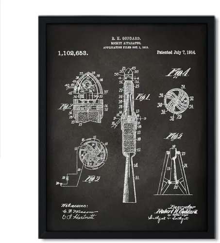 Vista 33 de Andaz Press Póster de decoración de pared con estampado de patente de pizarra, 8.5 x 11 pulgadas, aviones, trenes, automóviles, póster de patente
