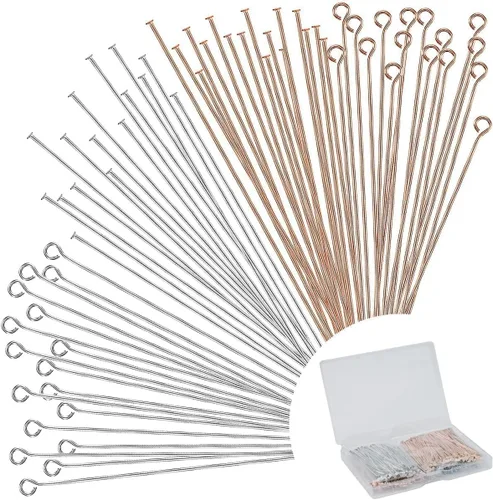Vista 7 de 600 Piezas Alfileres de Cabeza Plana de Ojo de 2 Pulgadas para Hacer Joyas DIY, Alfileres de Cabeza Rectos de Bronce y Metal Negro para Manualidades