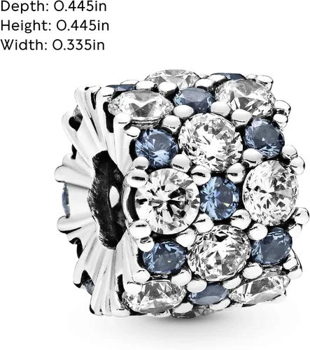 Vista 5 de PANDORA Jewelry Blue and Clear Sparkle Cubic Zirconia Charm in Sterling Silver