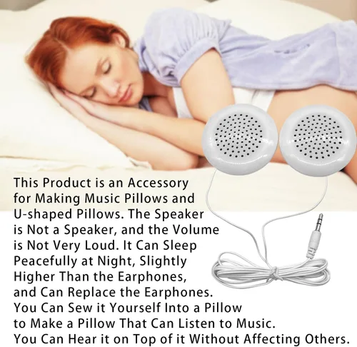 Vista 4 de Altavoz de almohada, 0.138 in, mini altavoz portátil estéreo con 2 altavoces estéreo de alta fidelidad para teléfono MP3, CD portátil