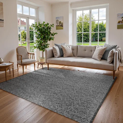 Vista 178 de LEEVAN Alfombra lavable para baño, alfombra tejida negra de 2 x 3 pies para entrada, alfombra de puerta delantera de algodón, alfombras pequeñas