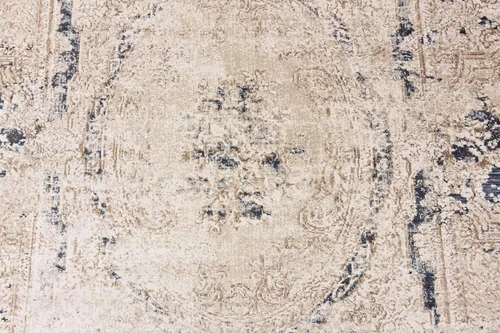 Vista 8 de Unique Loom Chateau Collection - Alfombra rústica, vintage, medallón, texturizada, envejecida, tradicional, 4 x 6 pies, beige/azul marino