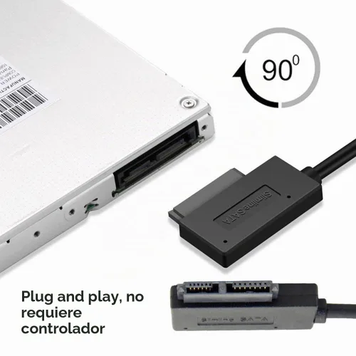 Vista 5 de cablecc USB 3.0 a 7+6 13pin Slimline Sata adaptador cable para portátil Cd DVD ROM unidad óptica