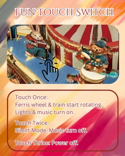 Vista 4 de Kits de Modelos Musicales de Ruedas de la Fortuna con Tema de Circo, Kit de Casa en Miniatura DIY con Luz, Kit de Casa de Muñecas, Rompecabezas 3D
