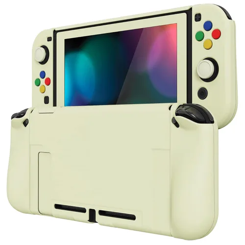 Vista 14 de PlayVital AlterGrips Ergonomic Grips Cover for Nintendo Switch, [2 Design] Interchangeable Comfort Dockable Protective Case with Screen Protector &