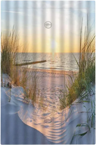 Vista 2 de Placa de pared de 1 cuadrilla, diseño de playa, océano, amanecer, mar, atardecer, cubierta de interruptor de luz en blanco, decorativo, sin
