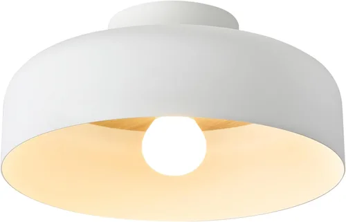 Vista 9 de BISAMIYA Moderna lámpara de techo semiempotrada, acento de latón y pantalla de metal de 12.6 pulgadas, para cocina, pasillo, entrada, despensa