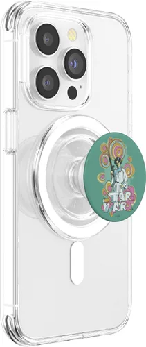 Vista 3 de Star Wars Leia - Póster de título de remolino de color retro PopSockets MagSafe PopGrip para iPhone