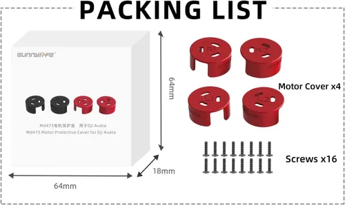 Vista 8 de Accesorios para drones Cubierta de motor de aleación de aluminio Tapa de protección contra polvo para AVATA