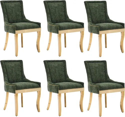 Vista 26 de Aoowow - Juego de 2 sillas laterales tapizadas vintage de tela, sillas de cocina y comedor de estilo campestre con patas de madera maciza y Tela