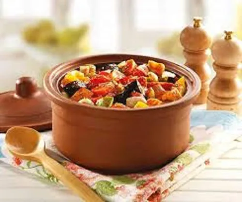 Vista 4 de Olla de yogur de arcilla, utensilios de cocina de terracota esmaltada interior, cuencos de tierra para cocinar al horno, sartén profunda