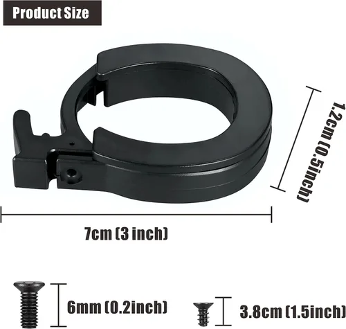 Vista 2 de Anillo de guardia plegable frontal redondo de bloqueo compatible con piezas de scooter eléctrico Ninebot MAX G30