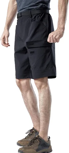 Vista 6 de Mr.Stream Pantalones cortos de carga elásticos con múltiples bolsillos y secado rápido para hombre