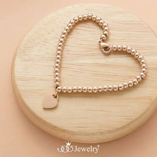 Vista 3 de 555Jewelry Pulsera delicada con cuentas de acero inoxidable para mujer, Metal