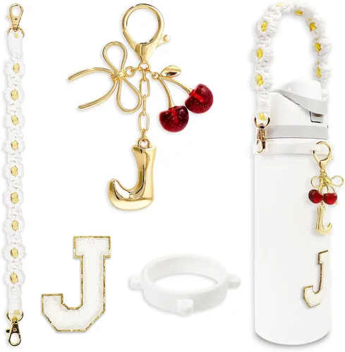Vista 118 de Letter Handle Strap Accessories with Cute Initial Charm Compatible with Owala Water Bottle 24oz 32oz 40oz Owala Kids