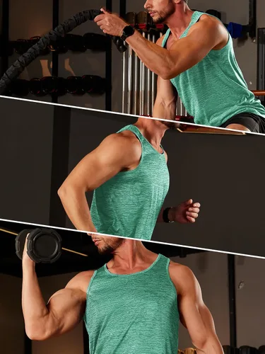 Vista 5 de TACVASEN Camisetas sin mangas para hombre, de secado rápido, sin mangas, para entrenamiento, musculación, fisicoculturismo, gimnasio, rendimiento