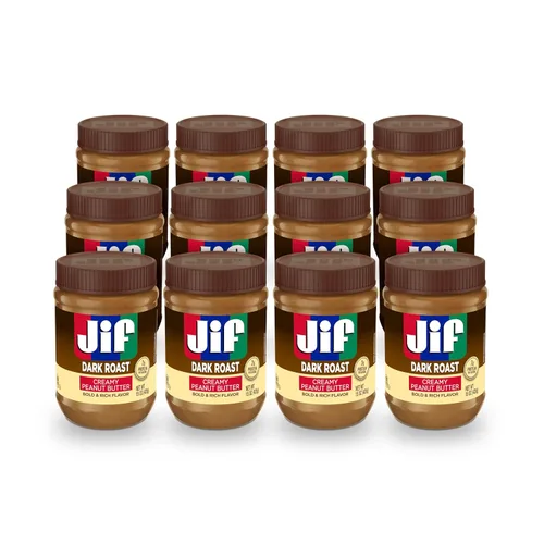Vista 9 de Jif Mantequilla de maní cremosa reducida en grasa, 12 frascos (16 onzas)