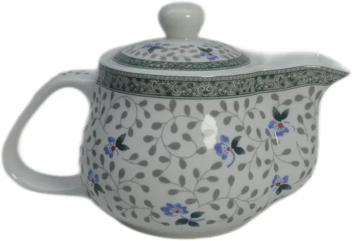 Vista 5 de Tetera de porcelana de 16.9 fl oz con infusor extraíble de acero inoxidable (flor)