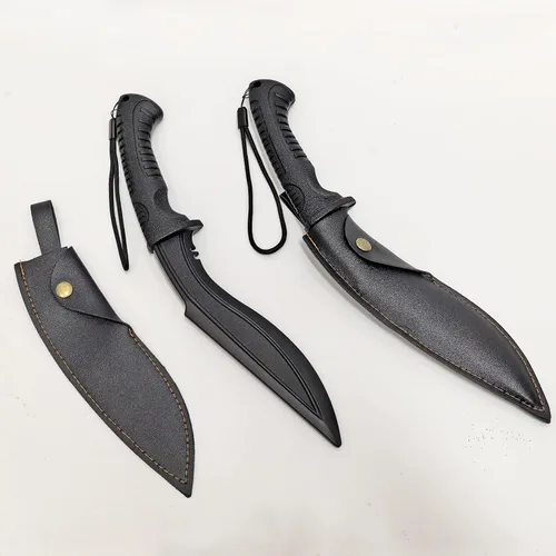 Vista 5 de Palabra corta de plástico Cuchillo corto de polipropileno de alta dureza de 12 pulgadas de longitud estilo nepalí tanto con vaina de PU práctica