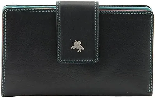 Vista 2 de Visconti SP30 YLANG Spectrum Collection Cartera plegable de cuero suave multicolor, Azul, Monedero para efectivo y monedero