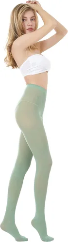 Vista 4 de CozyWow - Medias con base semiopacas de color liso 80D, suave, no se corren, cintura alta