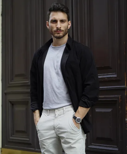 Vista 2 de COOFANDY Camisa de manga larga con botones y bolsillos para hombre