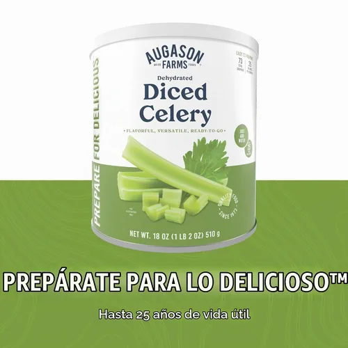 Vista 9 de Augason Farms Apio deshidratado de corte transversal de 1 libra, 2 onzas, lata número 10