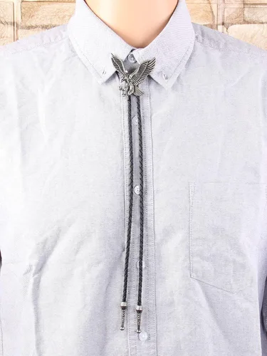 Vista 453 de Jeilwiy Corbata de bolo para hombre, corbata de vaquero occidental, collar de corbata de bolo dorado, corbata de cuero, corbata de Halloween