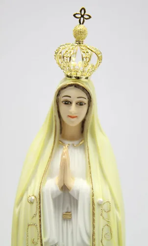 Vista 5 de Vittoria Collection Figura de escultura de estatua de Nuestra Señora de Fátima, Virgen María y Virgen de Fátima, de 16.25 pulgadas, hecha en Italia
