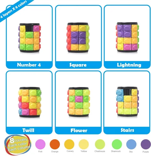 Vista 2 de R.Y.TOYS Juguete para ansiedad, rompecabezas de cubo mágico, rompecabezas de cerebro para adultos, juego de mano inquieto de lógica giratoria