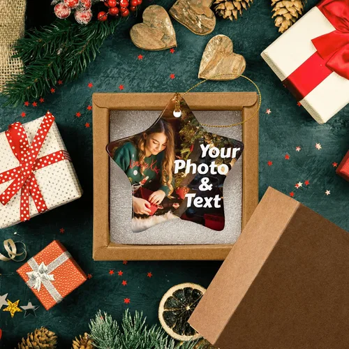 Vista 3 de Adornos de Navidad personalizados, adorno con foto personalizada, nuestro primer árbol de Navidad colgante 2024, decoración regalo para Navidad