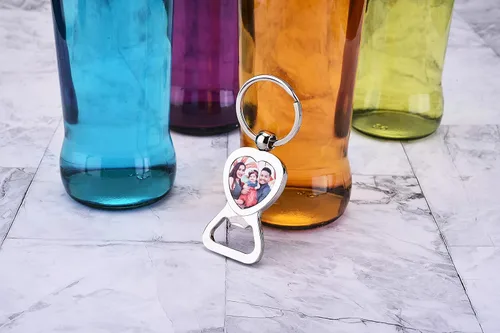Vista 6 de PiercingJ Bottle Opener Keychain Personalized Picture Opener Keyring Accessories Gifts for Husband Dad Birthday Father's Day
