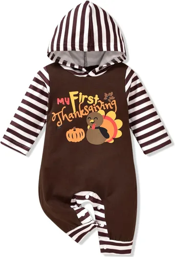 Vista 15 de Aalizzwell Traje de Halloween para bebé con capucha para el primer Halloween, overol de una pieza para niños y niñas pequeños Naranja
