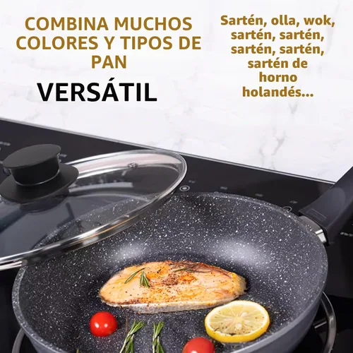 Vista 3 de Tapa de vidrio para sartenes de hierro fundido de 9.5 pulgadas, tapas templadas de 9.4 in para hornos holandeses, cubierta de sartén de 9.5 pulgadas